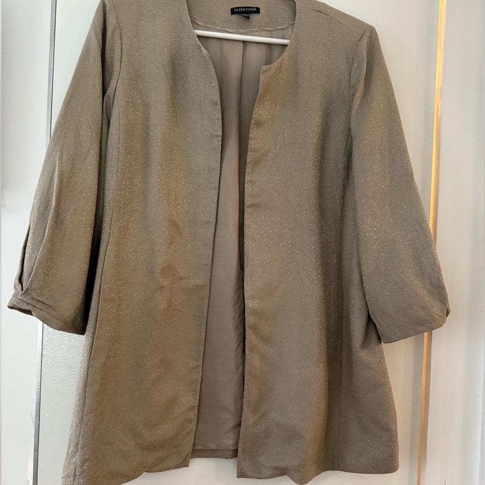 Eileen Fisher Gold Women's silk Coat/blazer